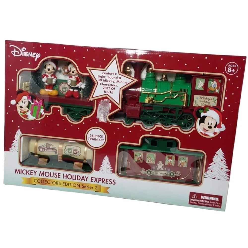 MIKEY MOUSE HOLIDAY EXPRESS CHRISTMAS 36‎ PIECES SERIES 3 TRAIN SET AGE 8+